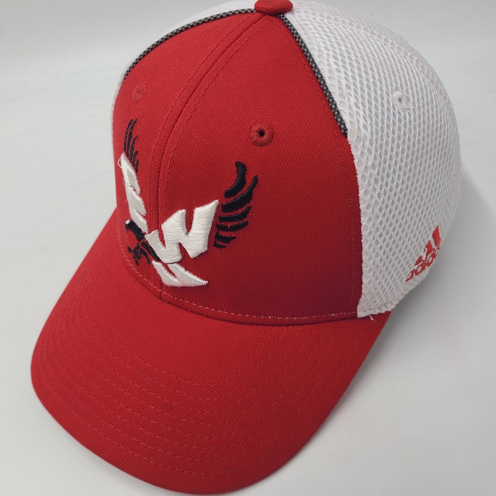 Eastern Washington Eagles Hat Adjustable Trucker Mesh Adidas Red White NCAA EWU